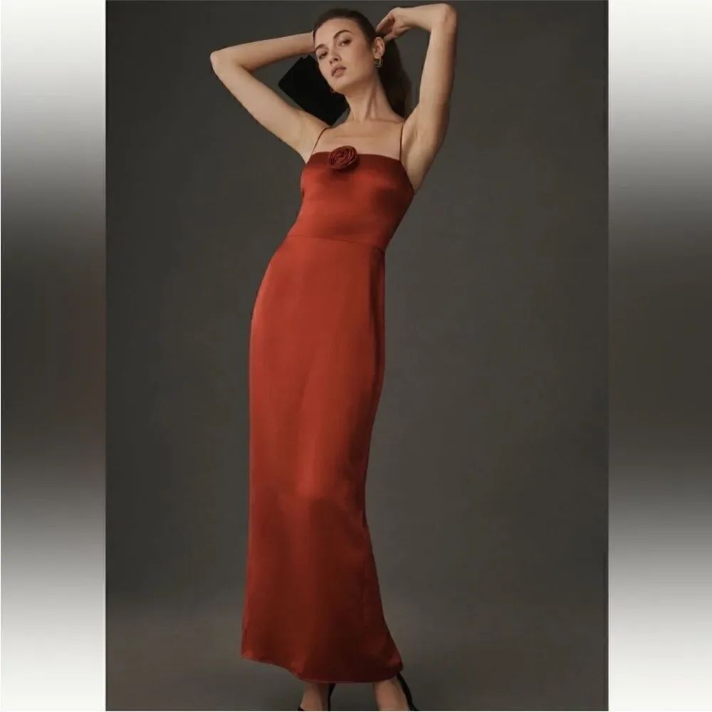 Reformation Frankie rosette dress NWT Red